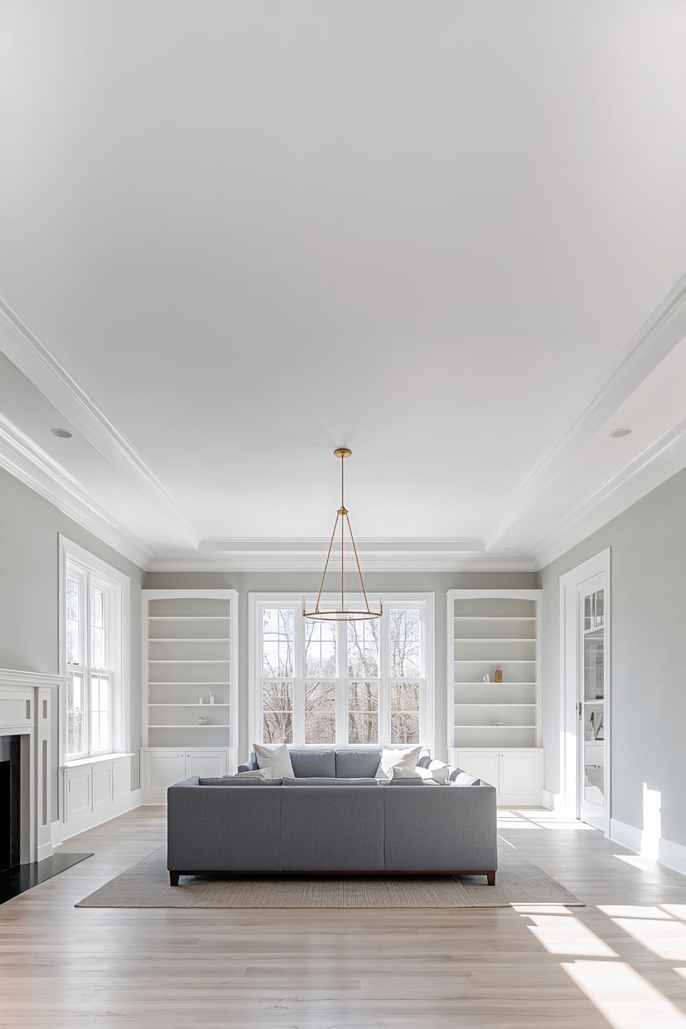 Classic White Ceiling Paint Ideas For Bright Living Room