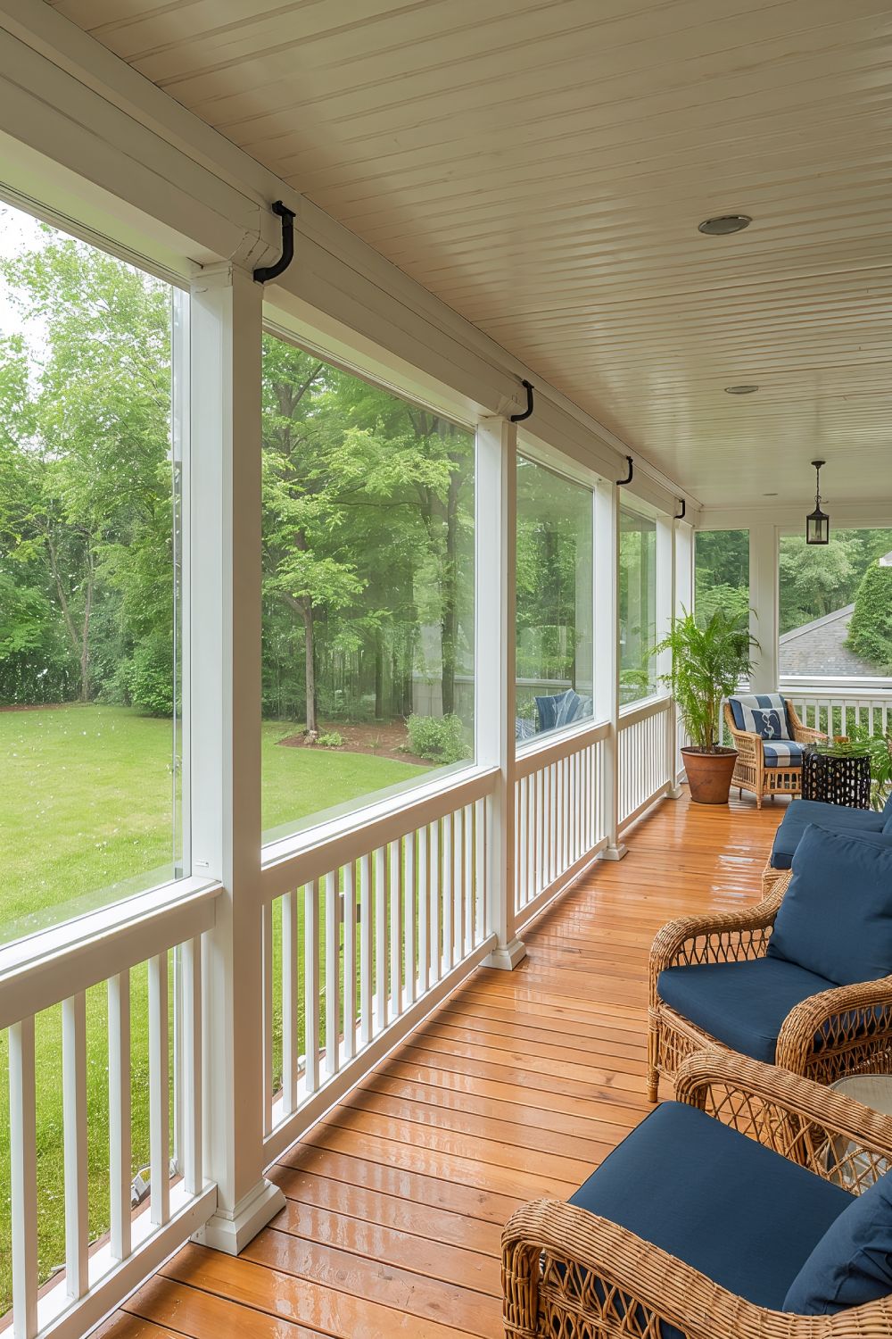 Clear Vinyl Roll Up Porch Curtains With Weather Protection