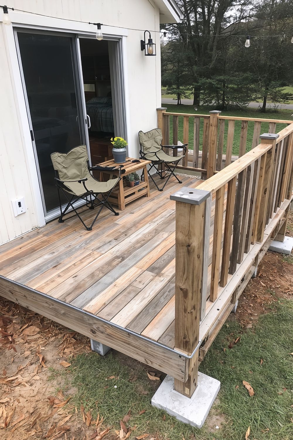 DIY Pallet Wood Deck For Tiny House
