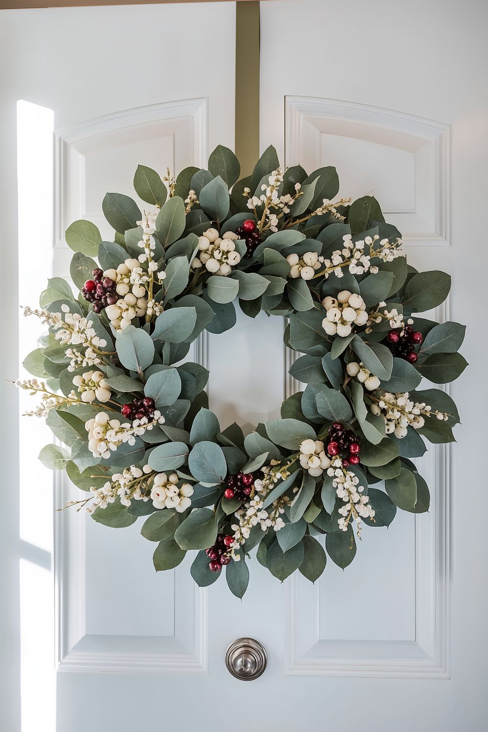 Eucalyptus Wreath With Berries For Year Round Front Door Decor