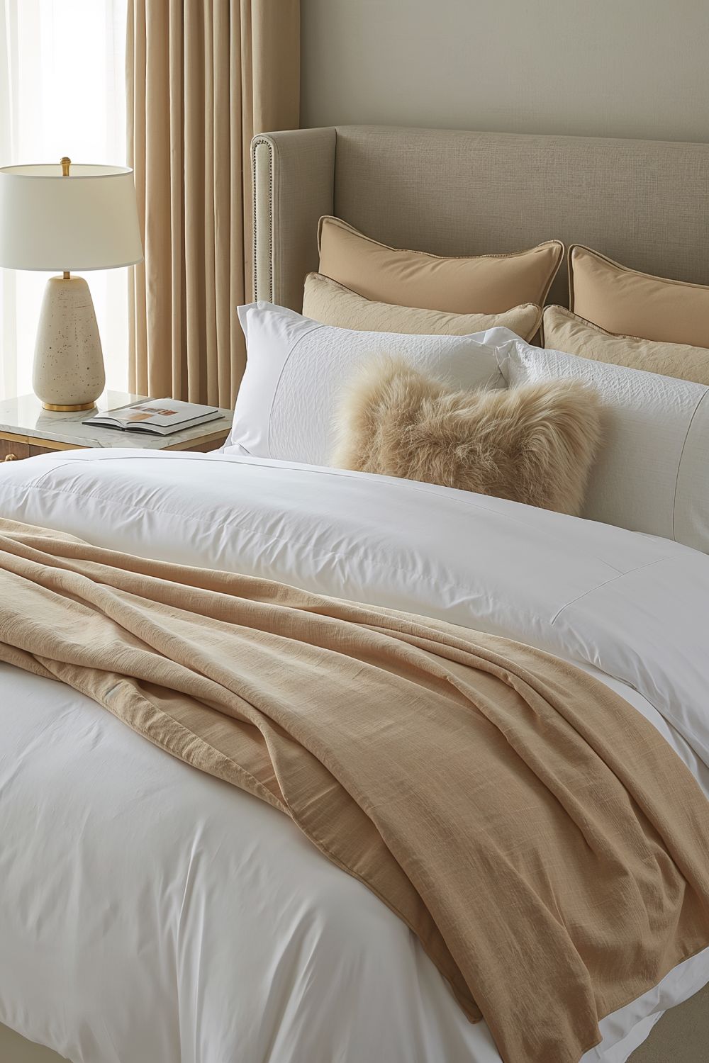 Layered Luxury Bedding With Egyptian Cotton Sheets Velvet Pillows And Cashmere Throws