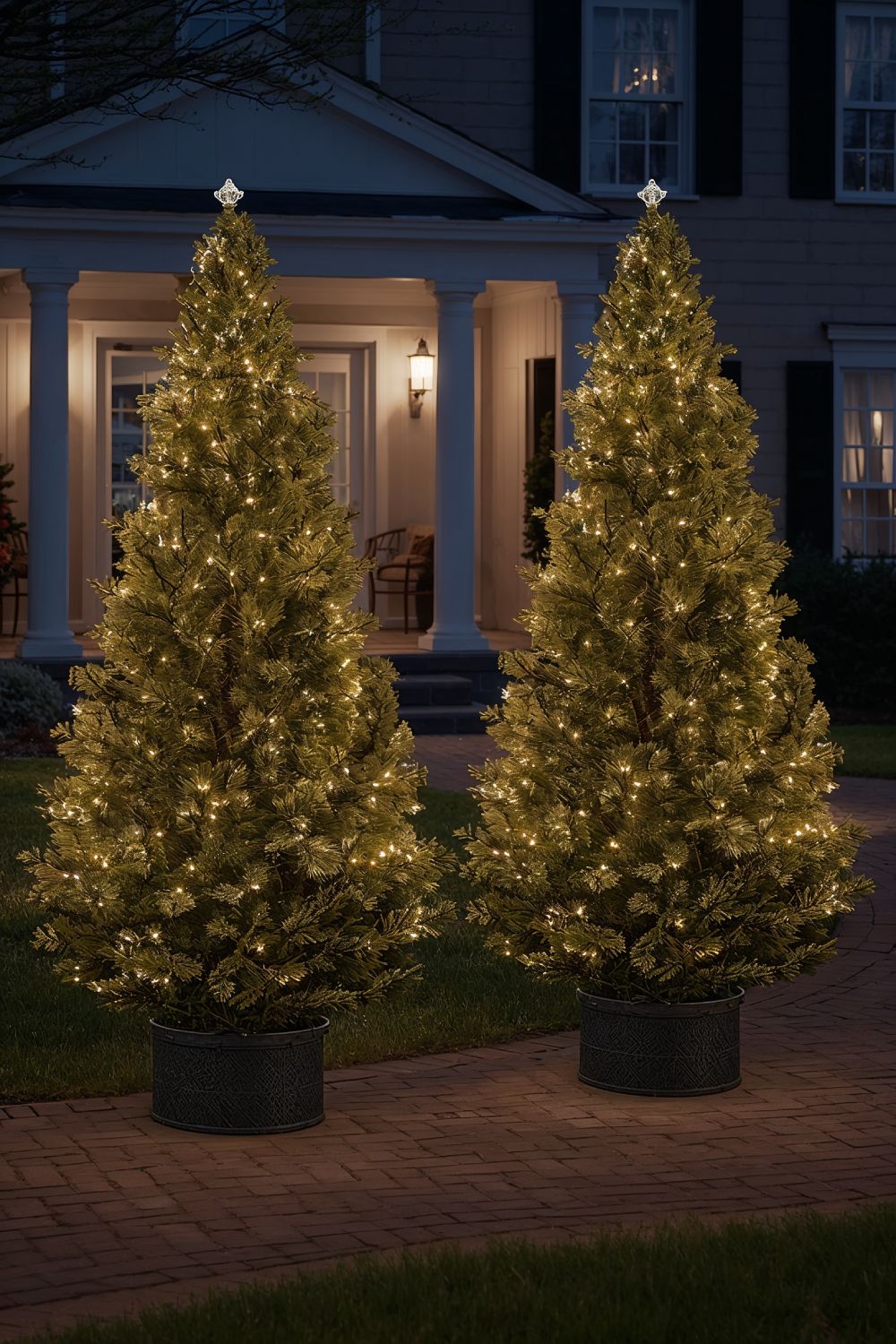 Outdoor Pre Lit Artificial Christmas Tree Cone Shape For Yard