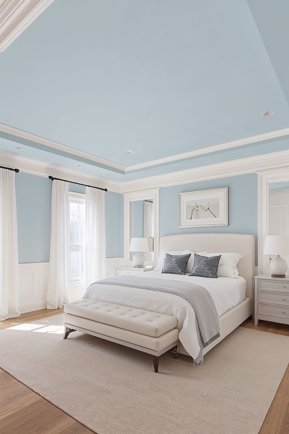 Sky Blue Ceiling Paint Ideas For Serene Bedroom Retreat