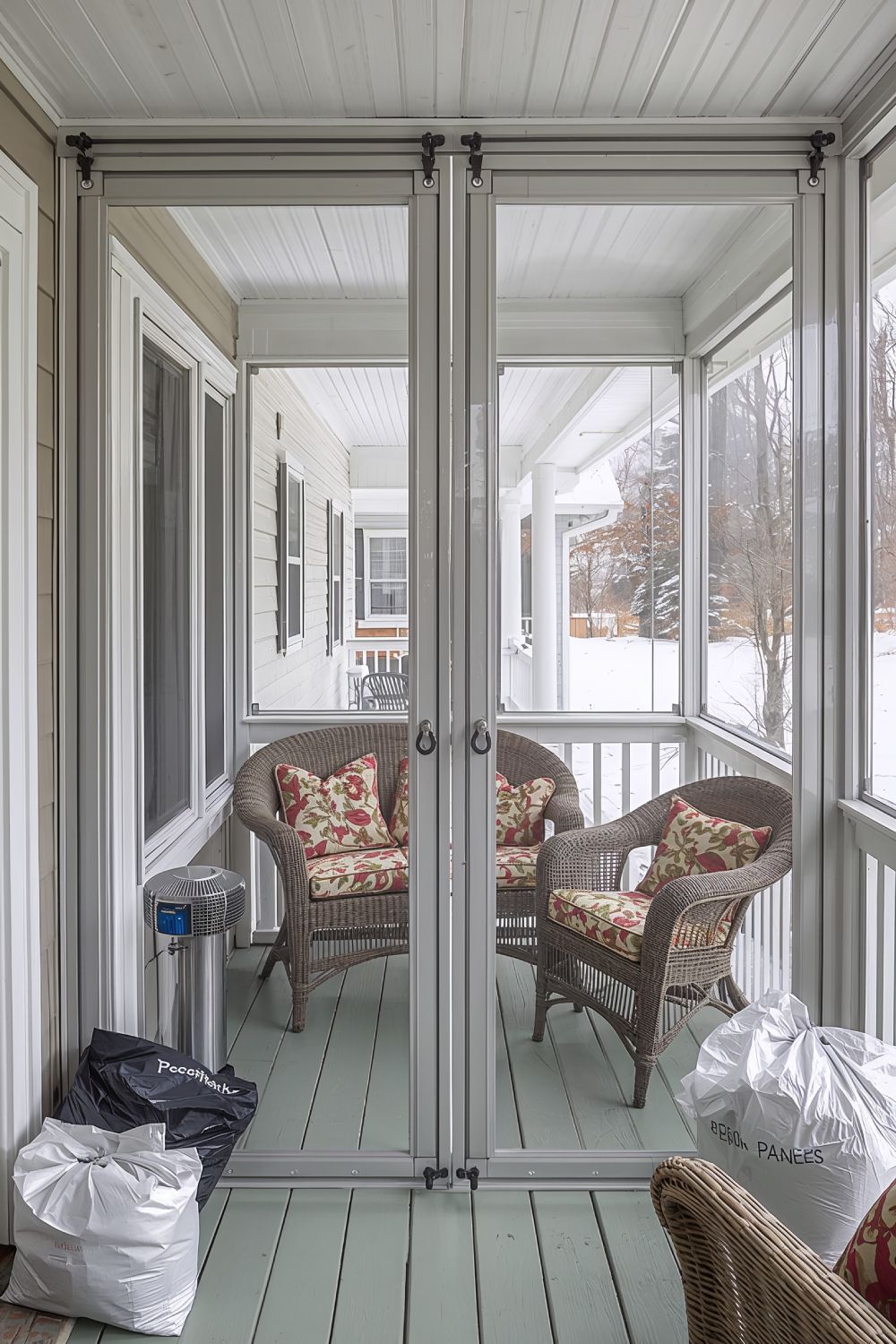 Temporary Clear Vinyl Porch Panels For Winter Protection