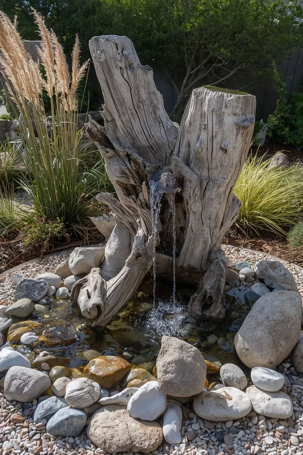 Coastal Driftwood Water Fountain Feature For Beach Garden