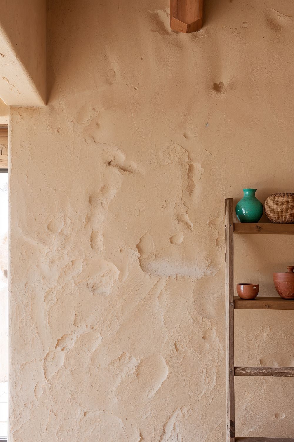 Hand Troweled Adobe Stucco Wall Texture In Southwestern Interior
