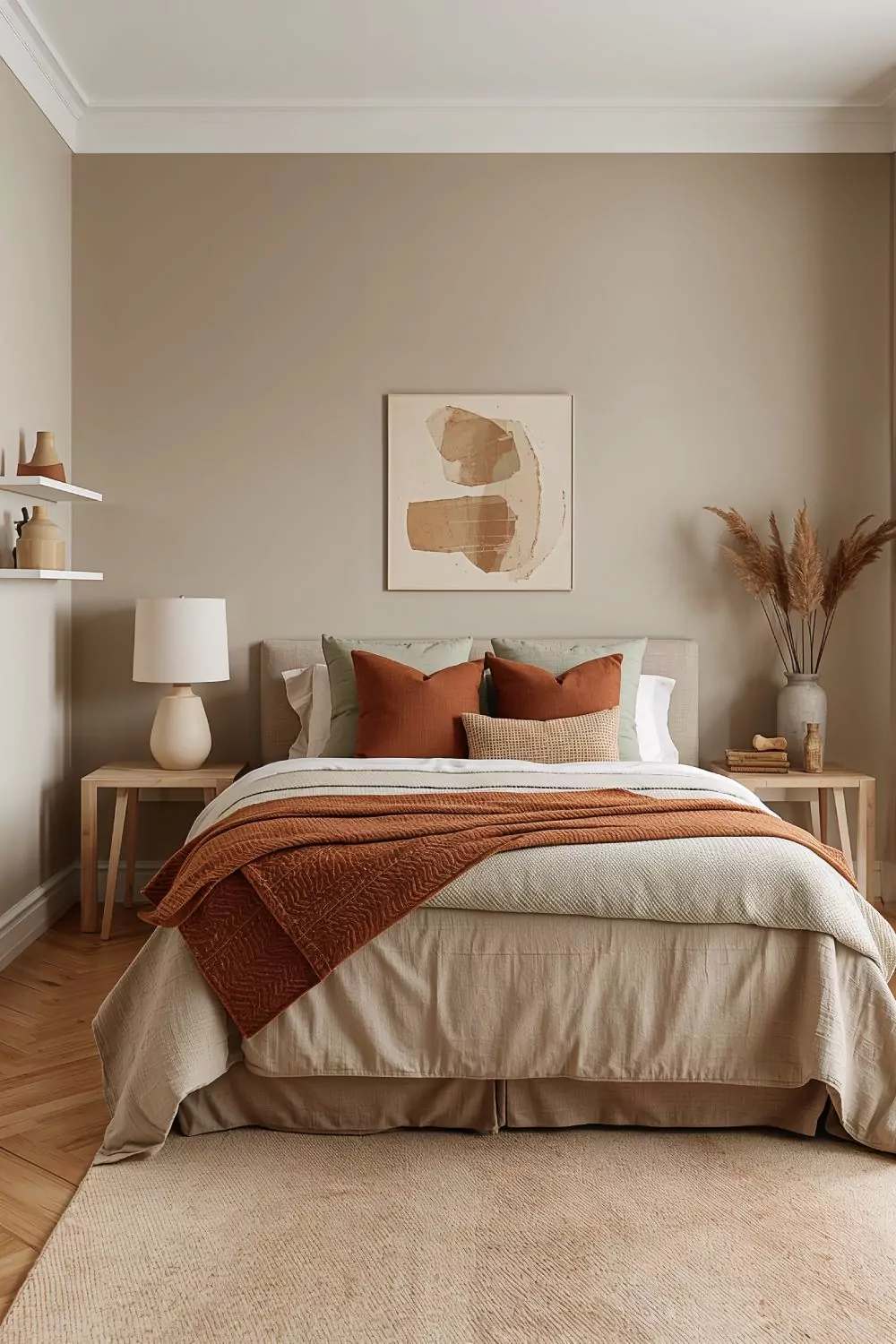 Neutral Color Palette Warm Earth Tones Japandi Bedroom