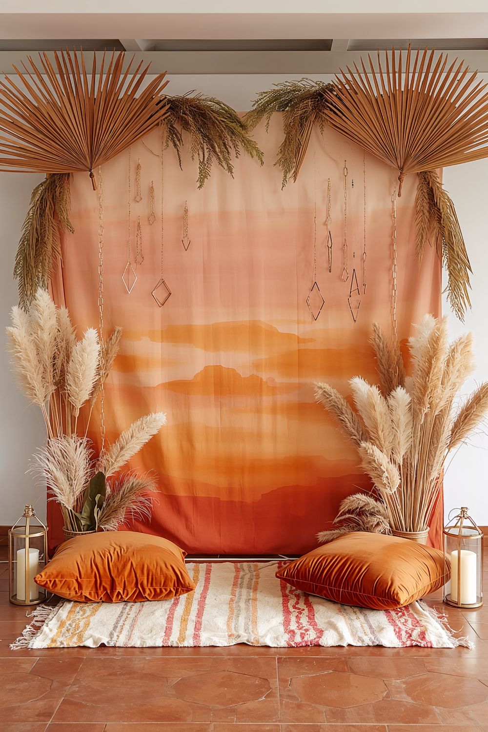Ombre Sunset Backdrop With Natural Elements