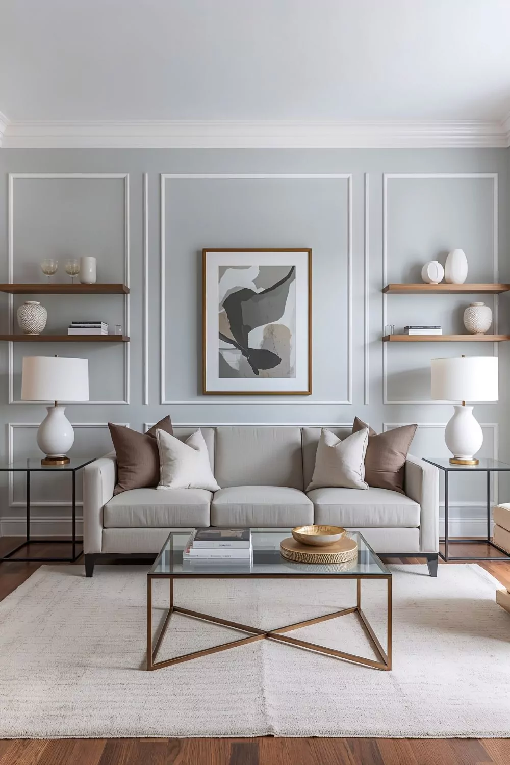 Picture Frame Wainscoting Accent Wall Living Room