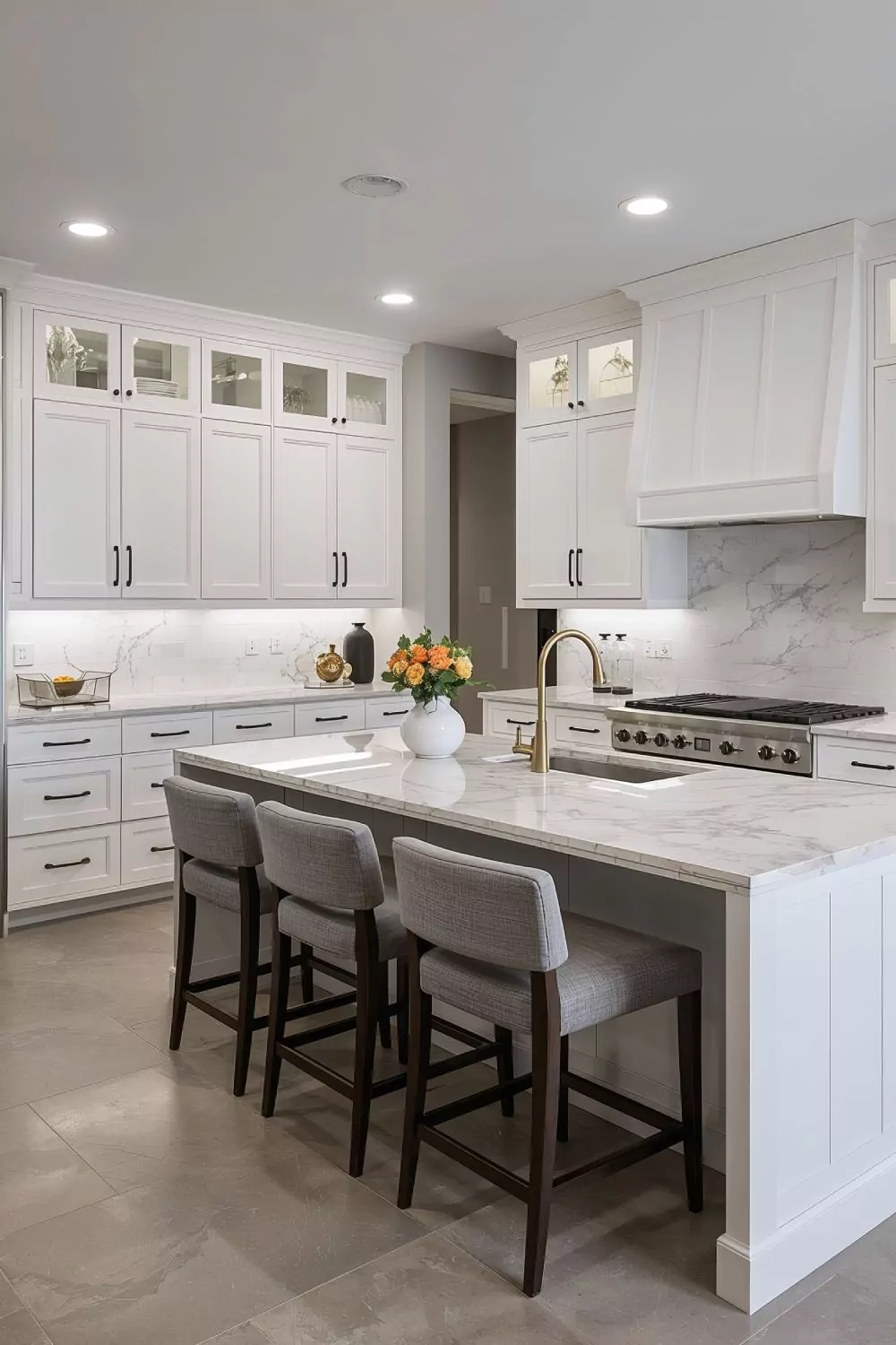 Revere Pewter Gray Walls Perfect For White Dove Cabinets