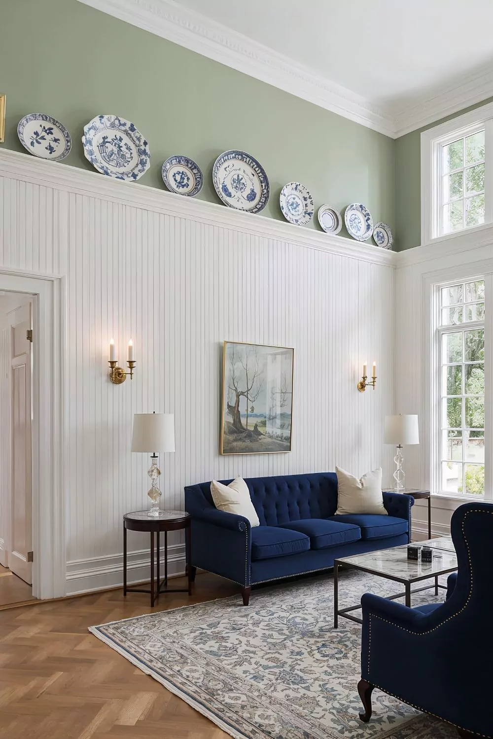 Tall Two Thirds Wainscoting With Decorative Plate Rail