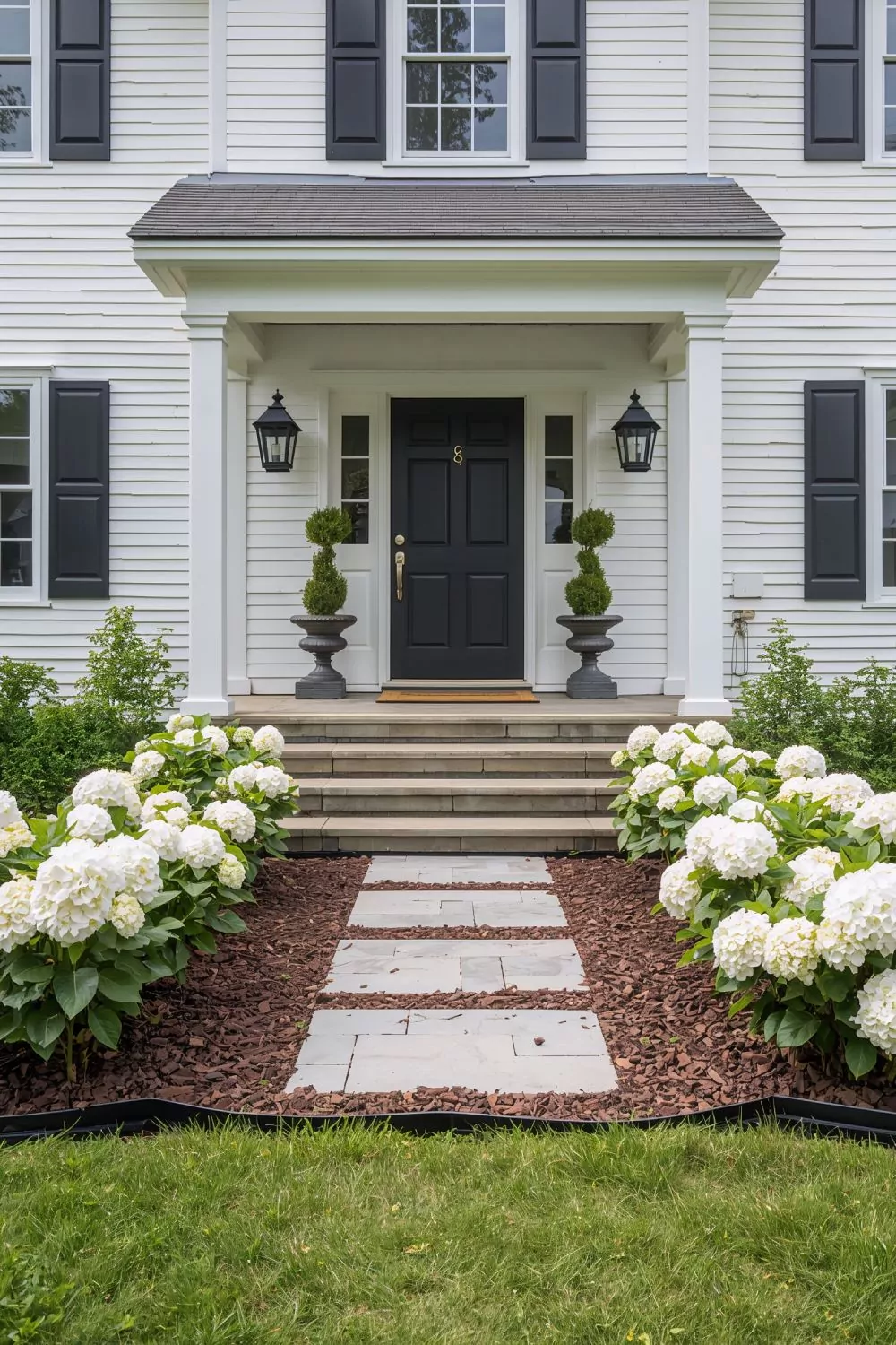 WHITE HYDRANGEA FOUNDATION PLANTINGS For Classic Farmhouse Curb Appeal