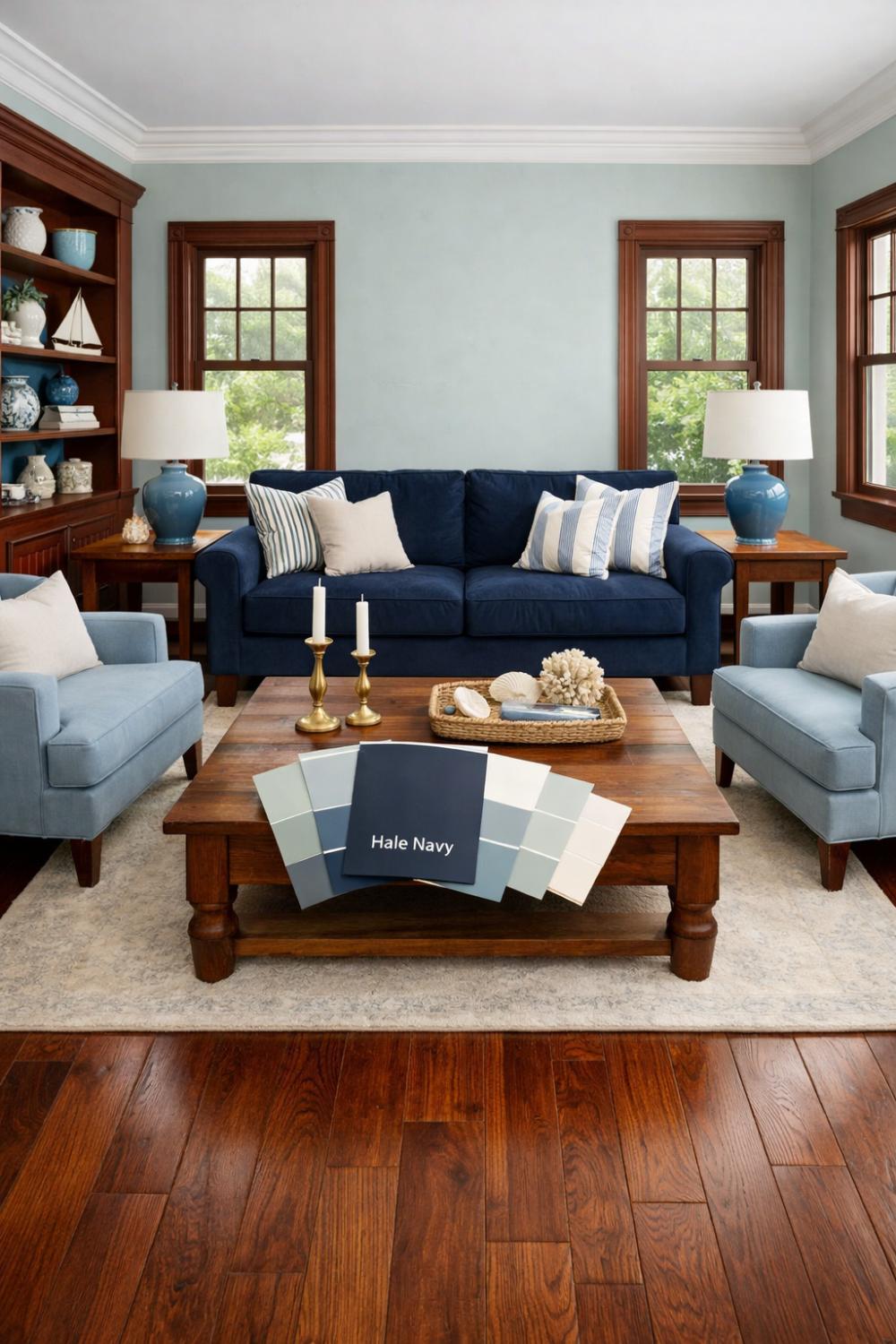 Blue Paint Colors With Mahogany Wood Floors