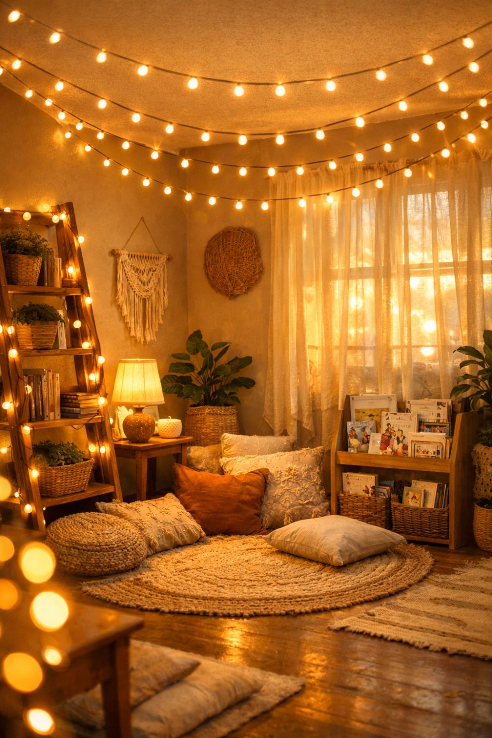 Boho Classroom String Lights Soft Ambient Lighting Decor