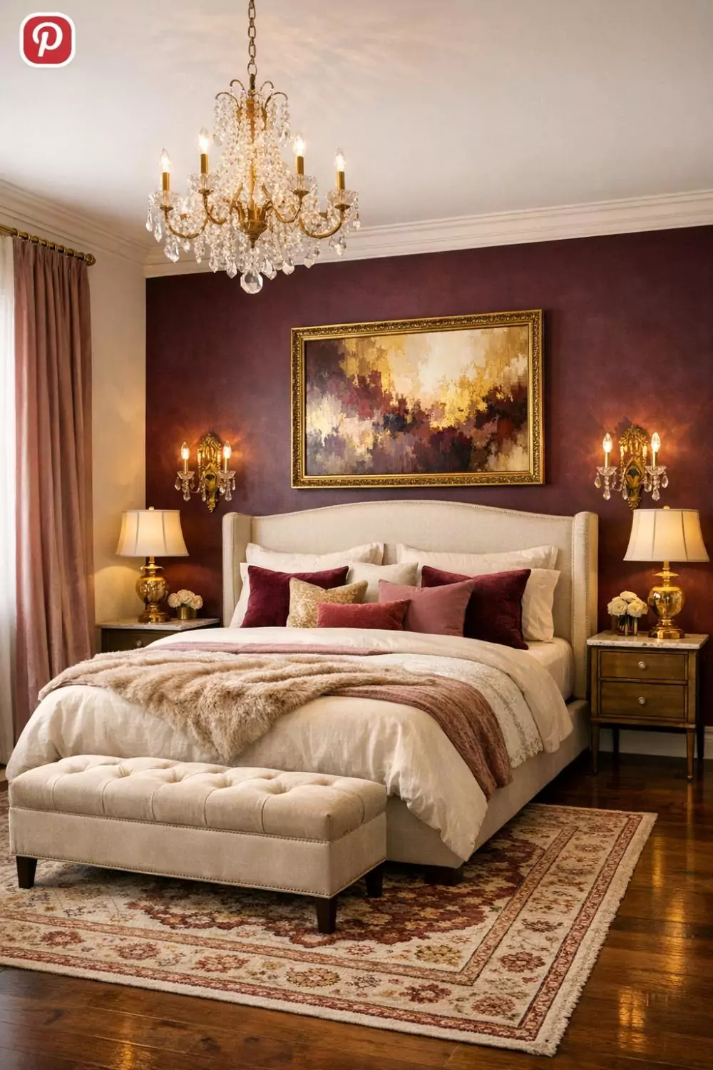 Burgundy Accent Wall Bedroom Rich Jewel Tone Moody Design