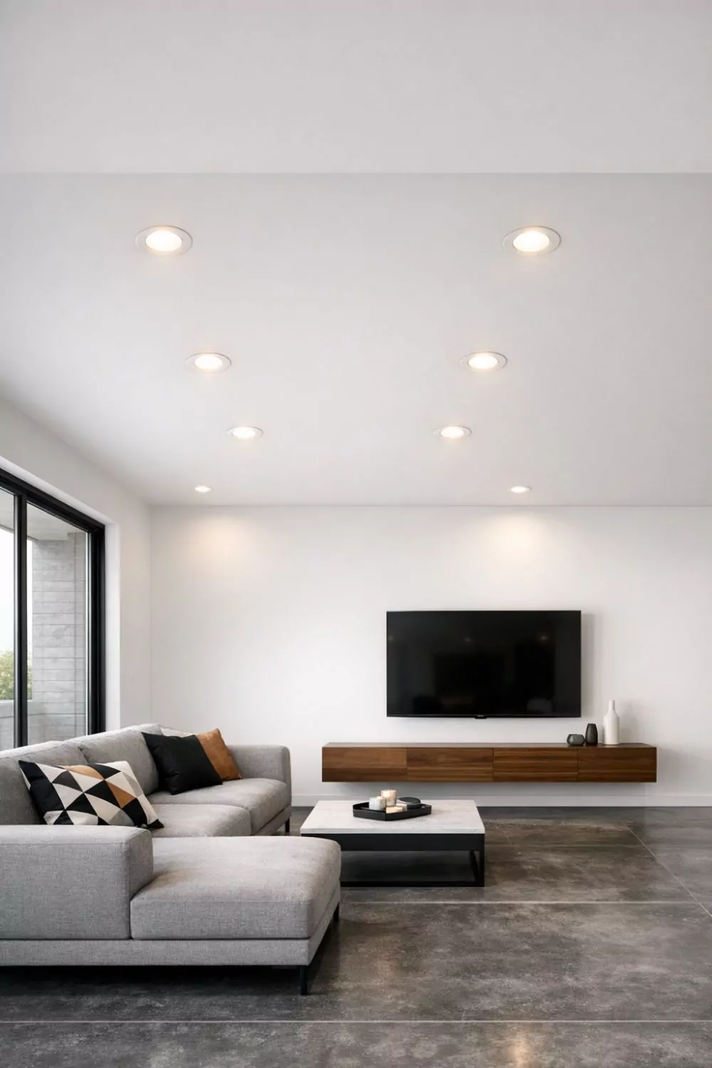 Recessed LED Ceiling Lights Layout Ideas For Modern Living Rooms