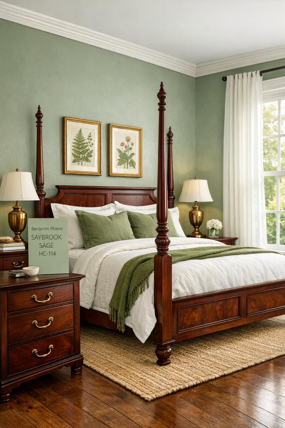 Sage Green Paint Colors For Mahogany Furniture Rooms