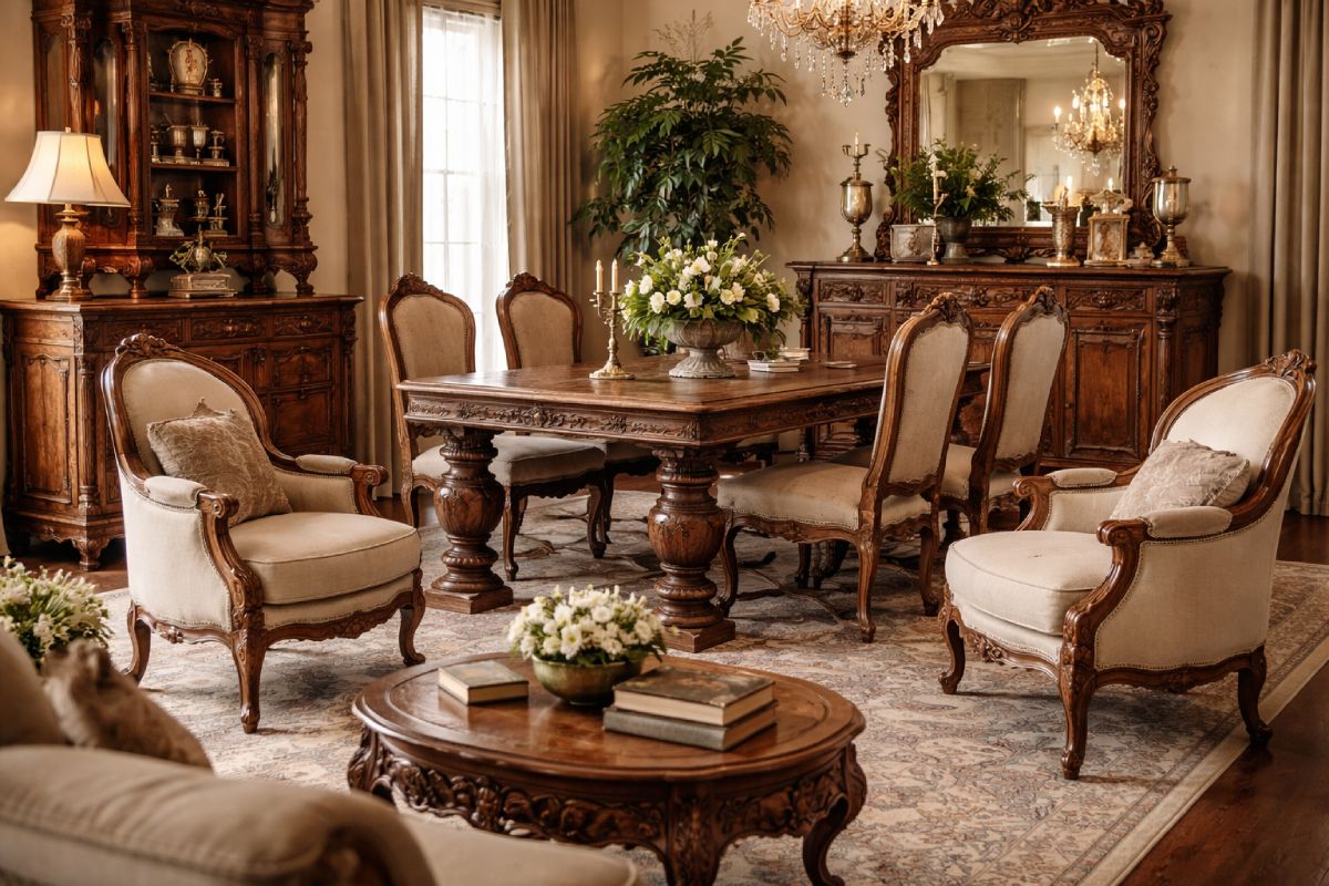 Fill It With Carved Wood Furniture