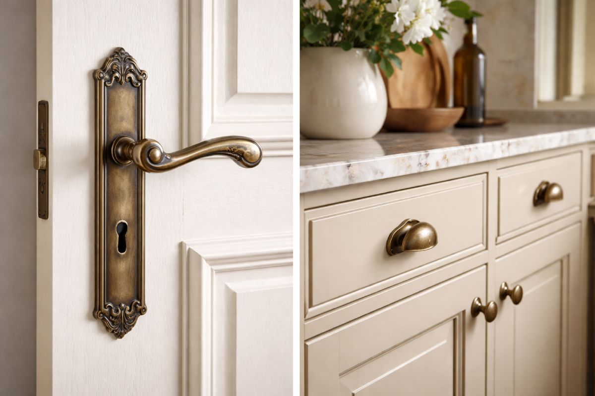 Install Antique Brass Hardware