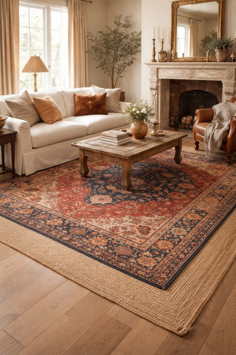 Layer Persian Or Vintage Style Rugs