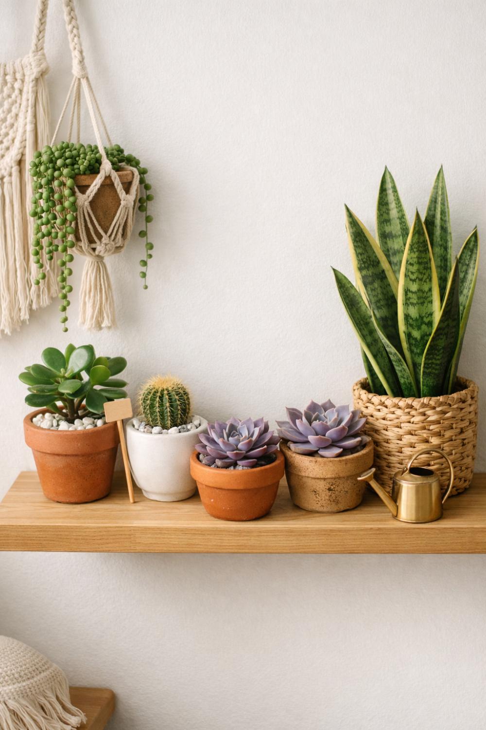 Low Maintenance Succulent Display For Boho Dorm Rooms