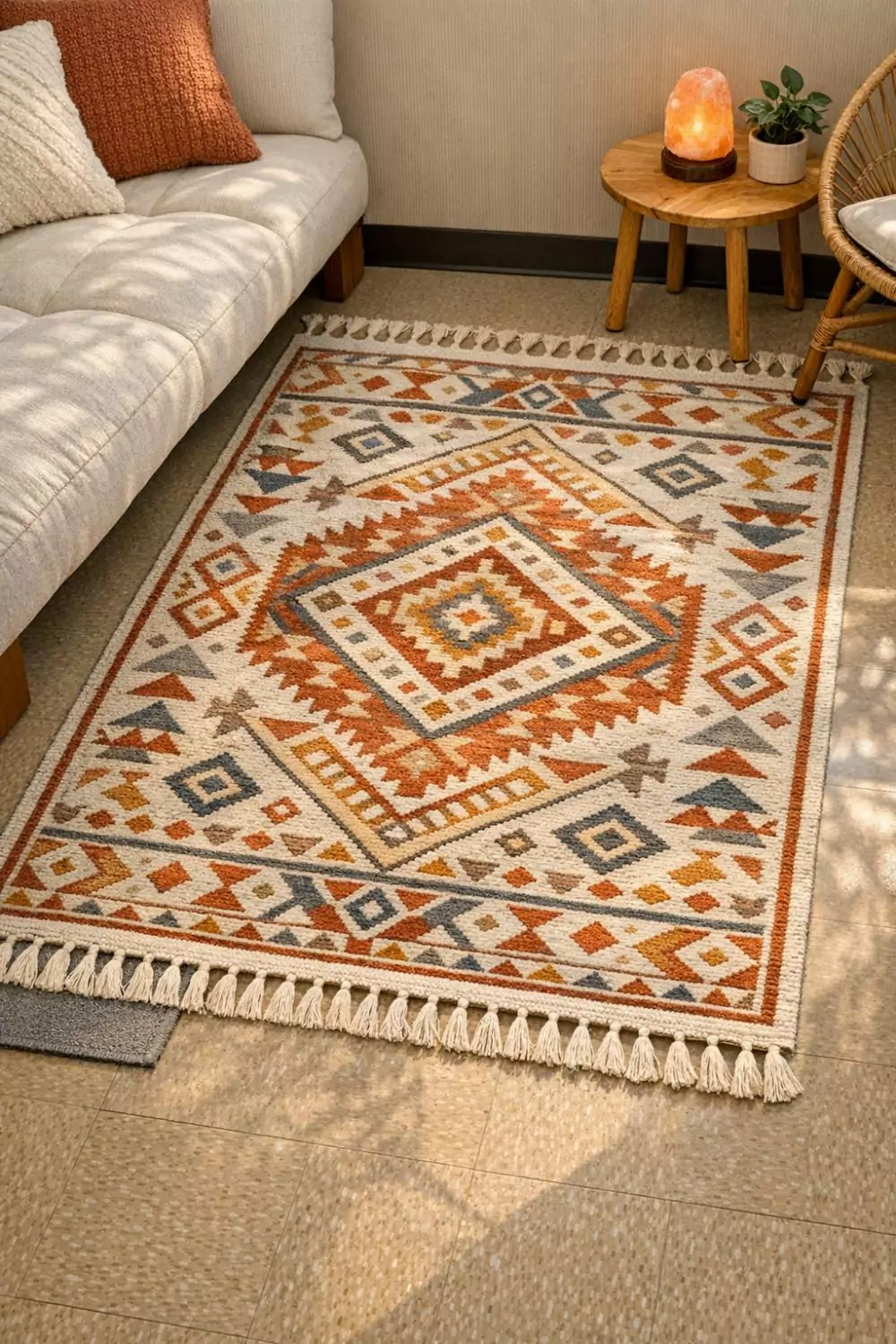 Moroccan Geometric Rug For Cozy Boho Dorm Floors