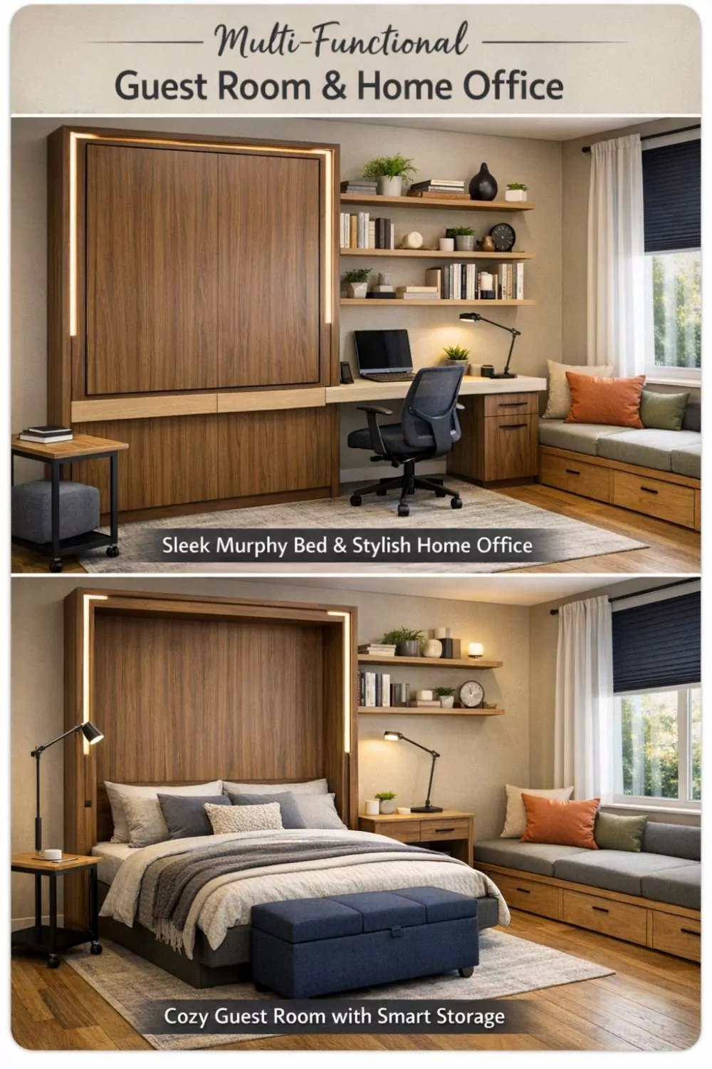 Multi Functional Guest Room And Office Combo