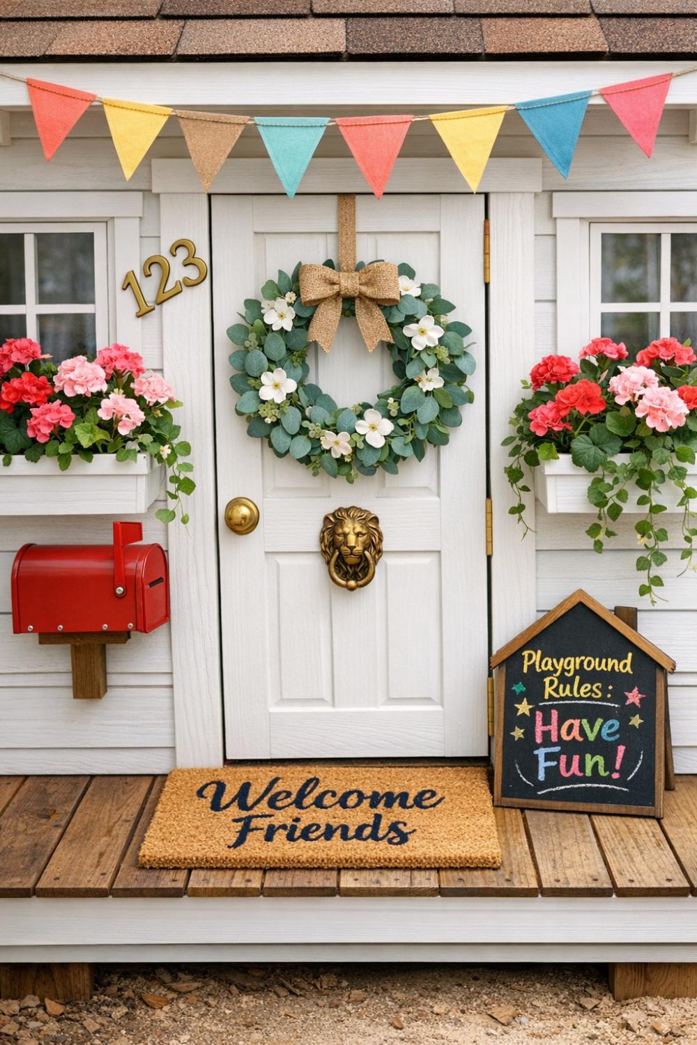 Playhouse Welcome Decor With Miniature Mailbox