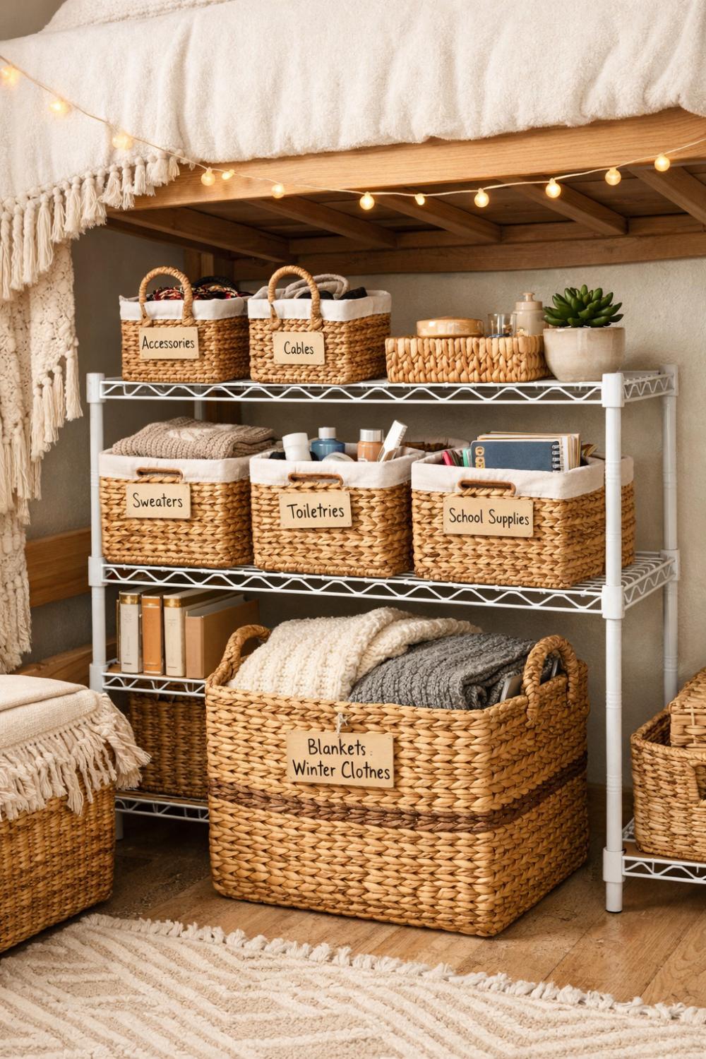 Woven Storage Baskets In Graduated Sizes