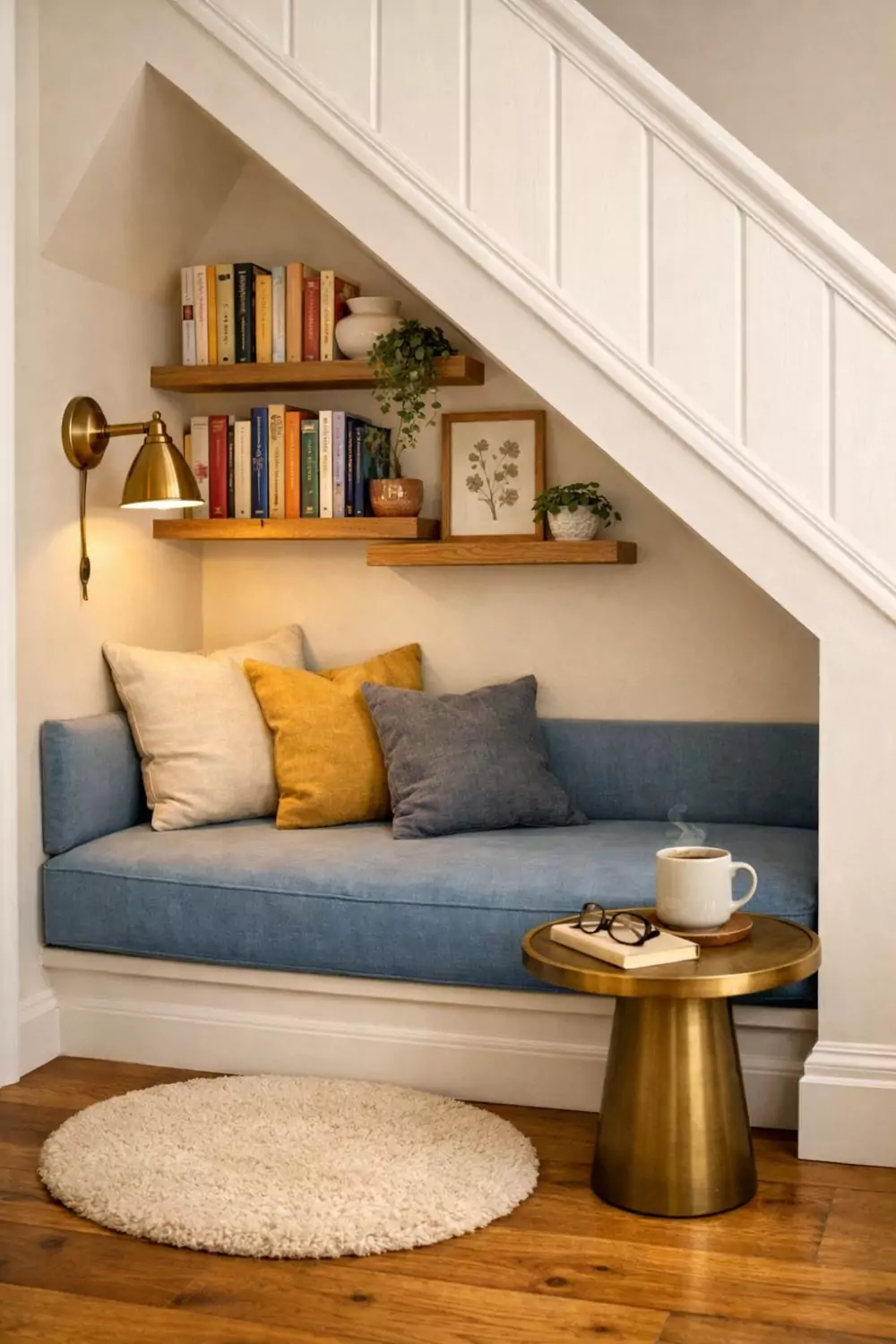 Cozy Terrace House Reading Nook Under The Staircase