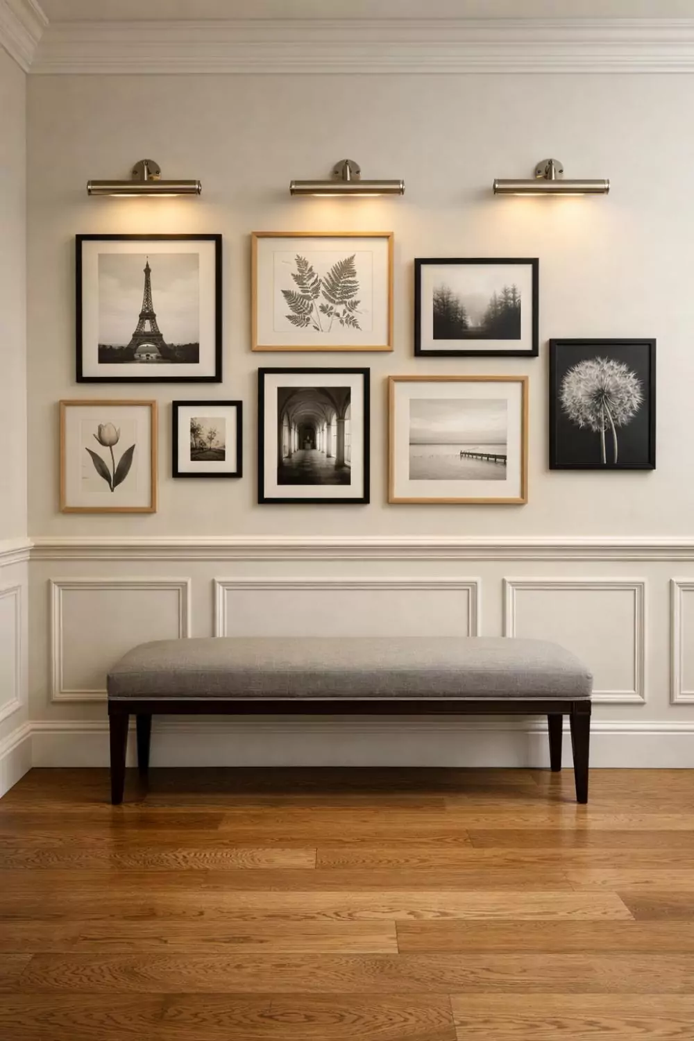 Picture Frame Molding Hallway With Elegant Gallery Wall
