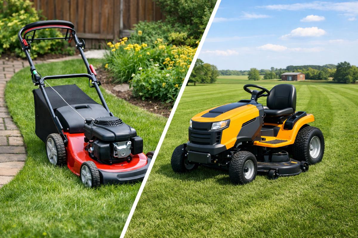 Push Mowing Vs Ride On Mowing