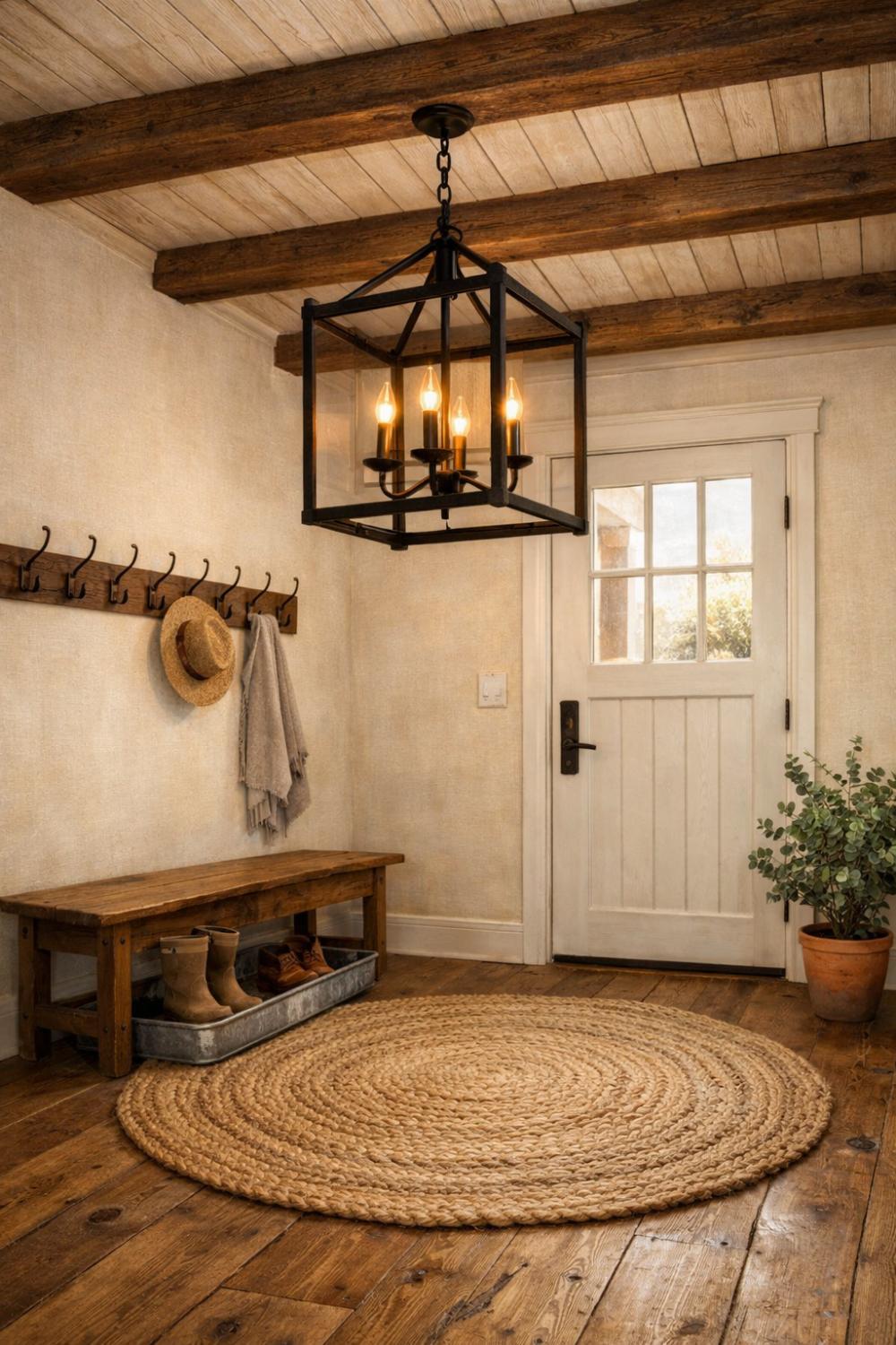 Rustic Lantern Chandelier Farmhouse Foyer Light Fixture Ideas