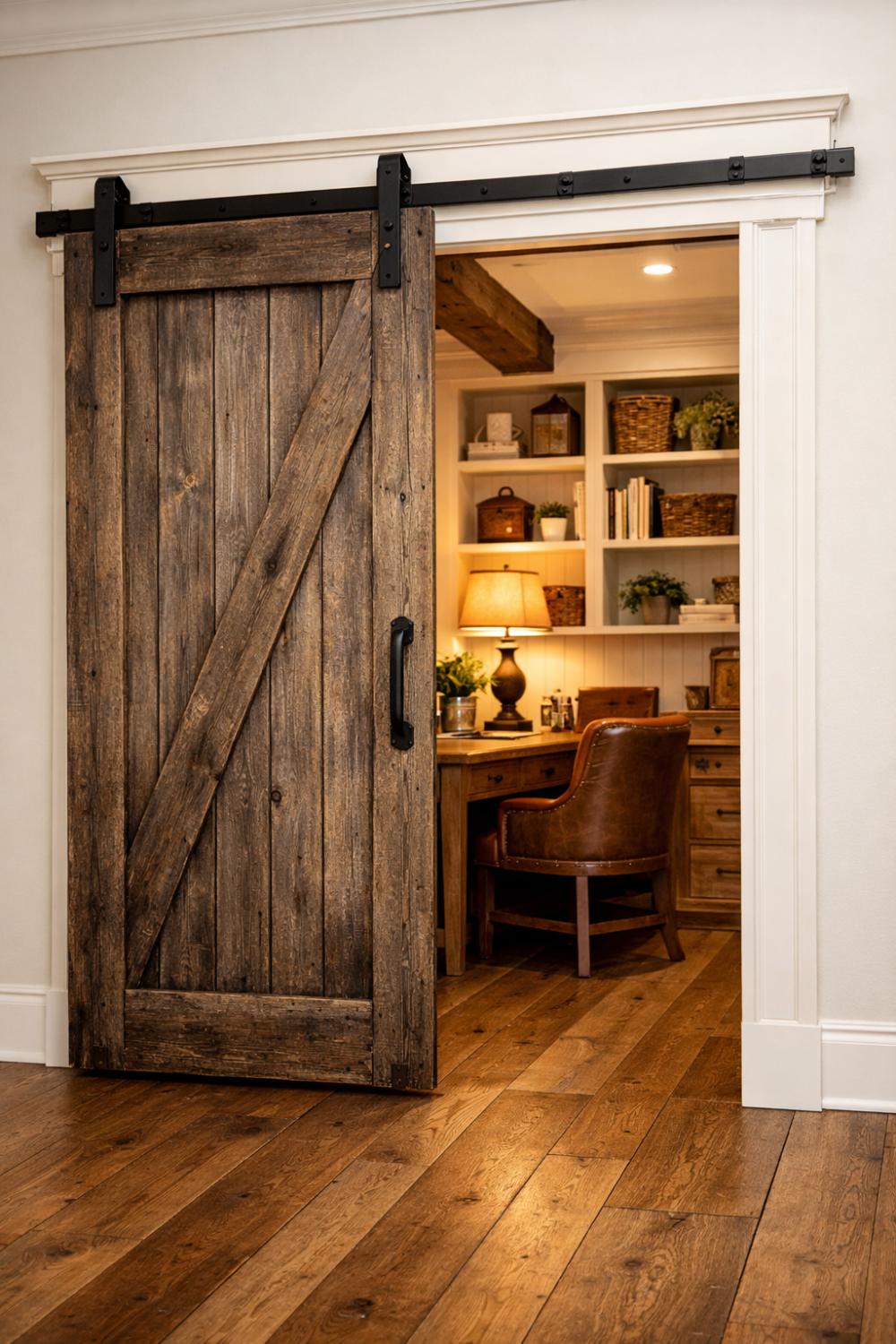 Sliding Barn Door Farmhouse Home Office Entrance
