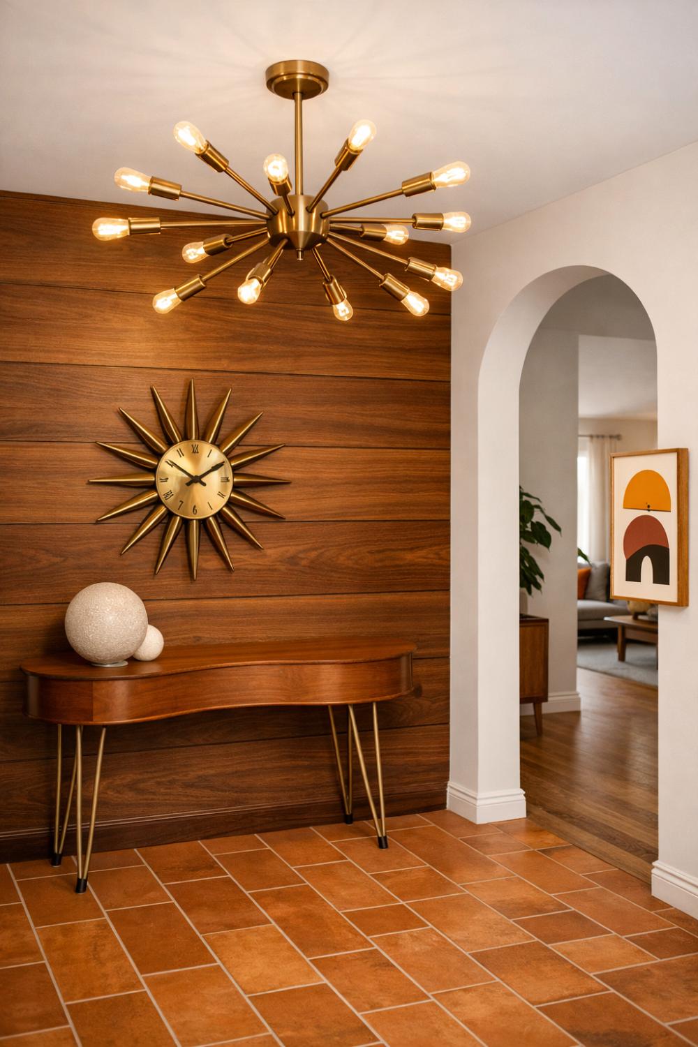 Sputnik Starburst Chandelier Mid Century Modern Entryway Ideas