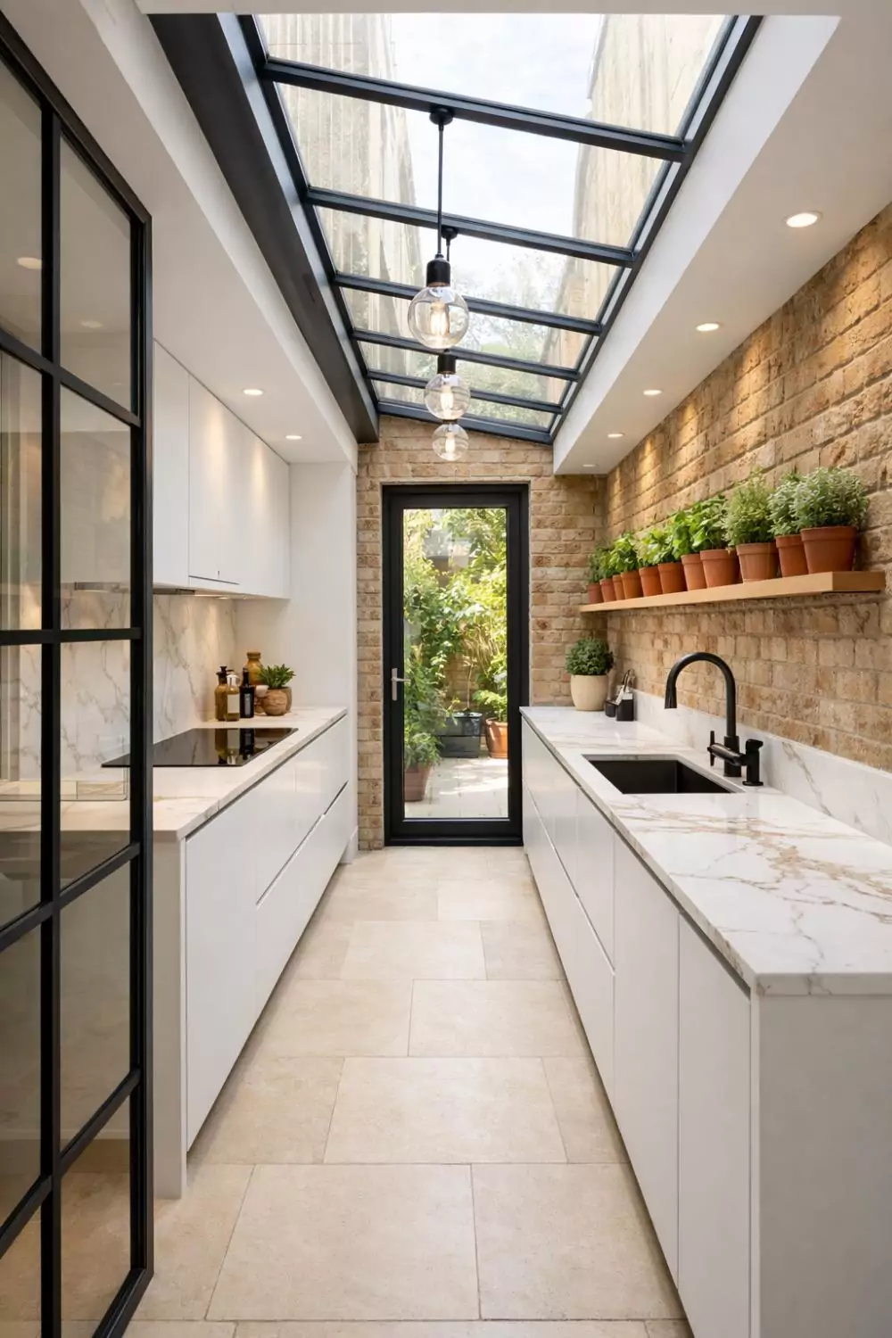Terrace House Side Return Kitchen Extension With Glass Roof