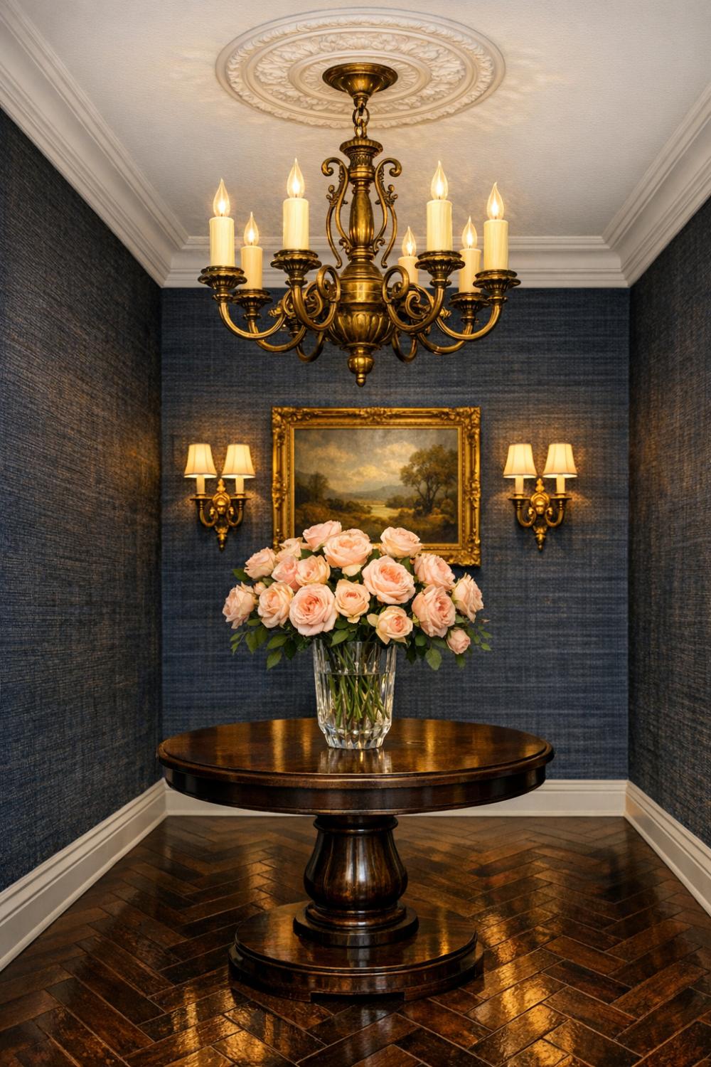 Vintage Brass Chandelier Traditional Foyer Light Fixture Ideas