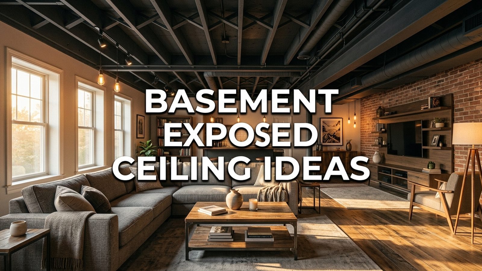 Basement Exposed Ceiling Ideas Featured