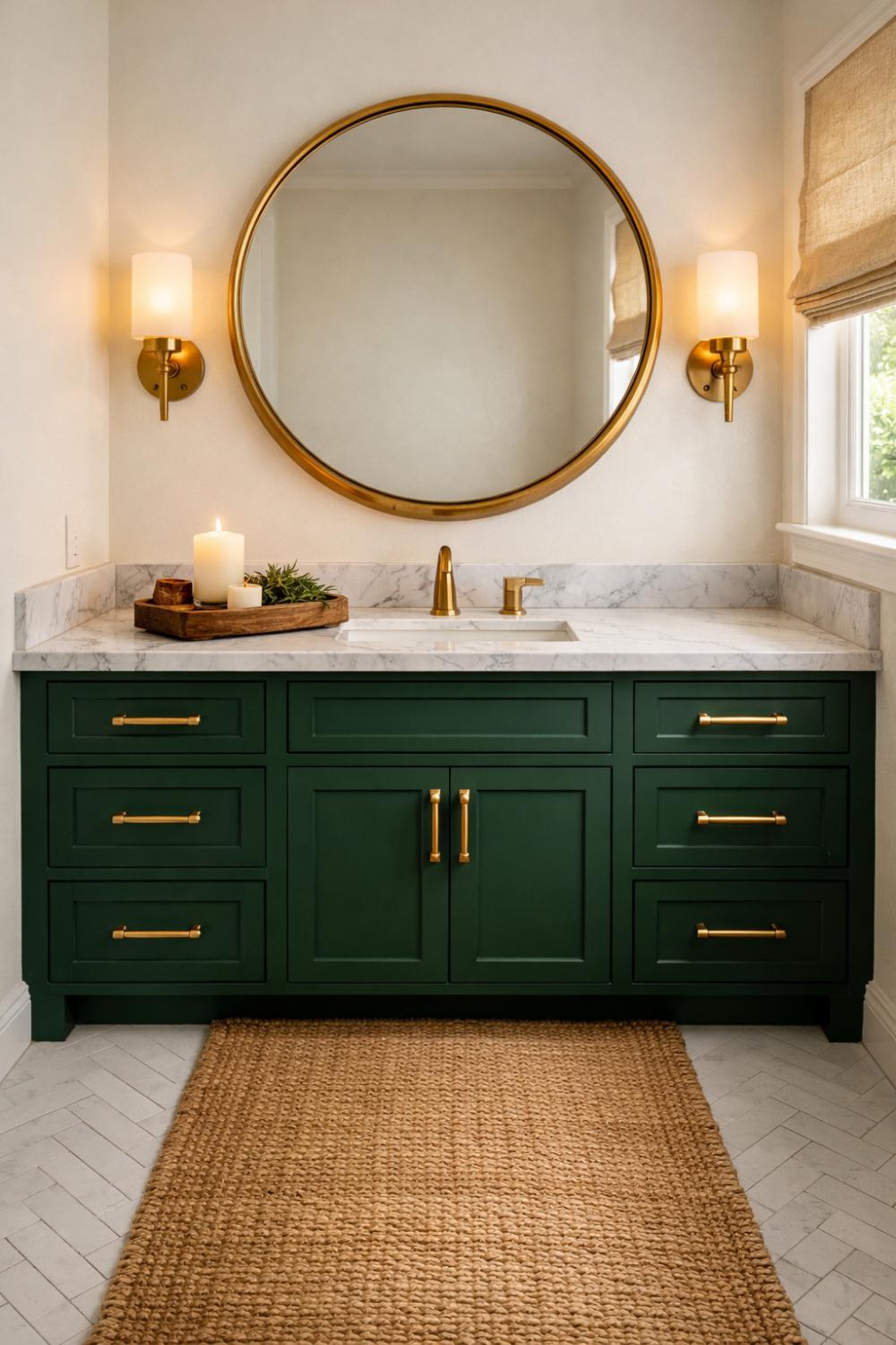 Forest Green Bathroom Cabinet Color