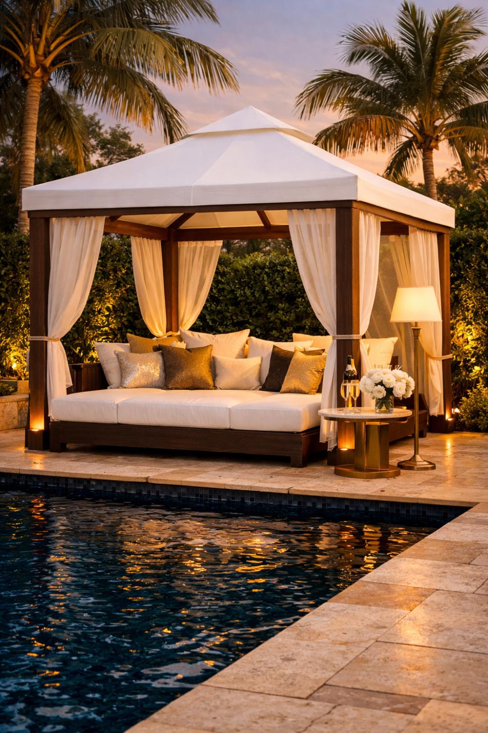Luxury Resort Style Pool Cabana With Daybed