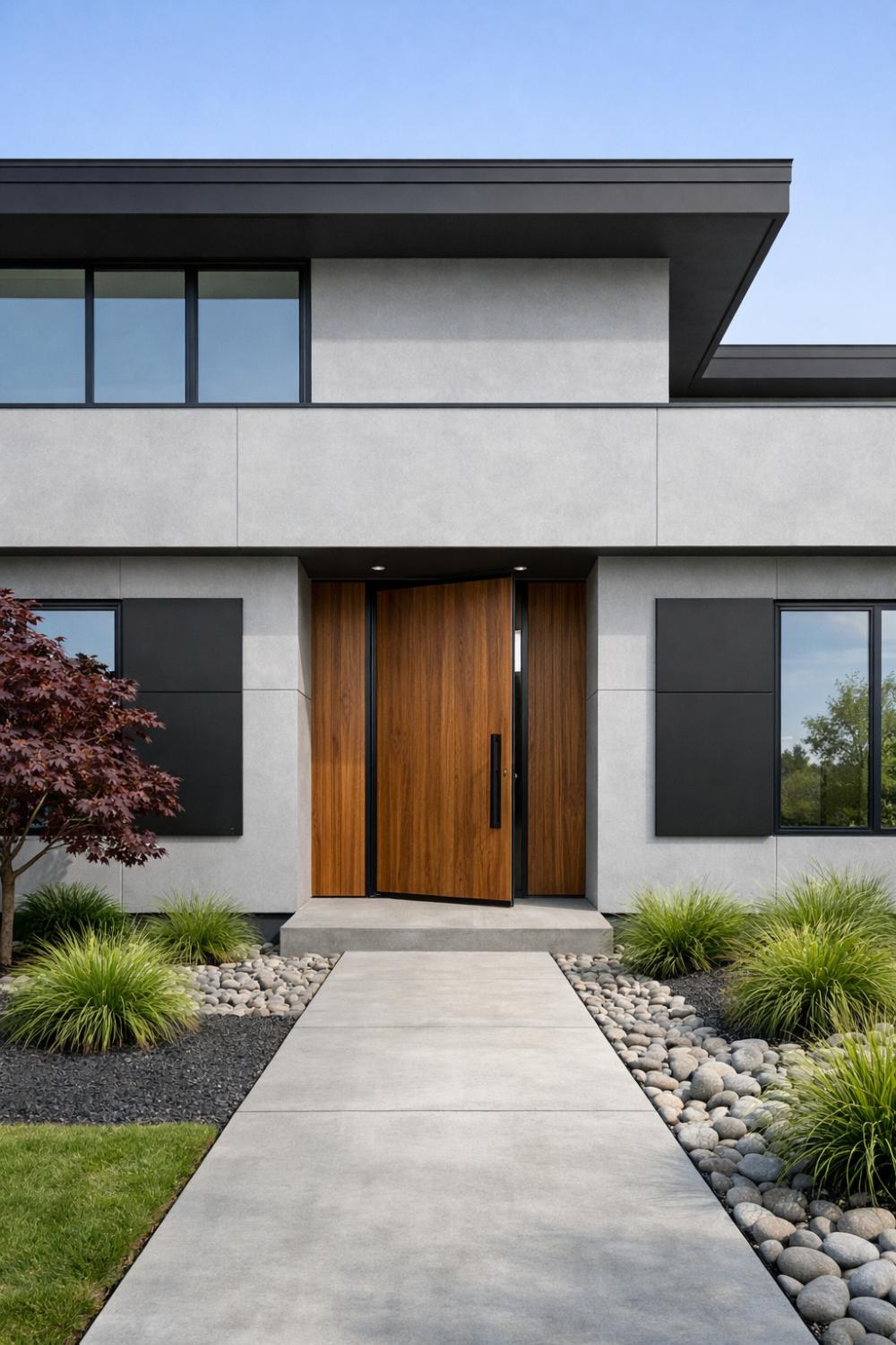 Modern Flat Panel Shutters On A Contemporary Home