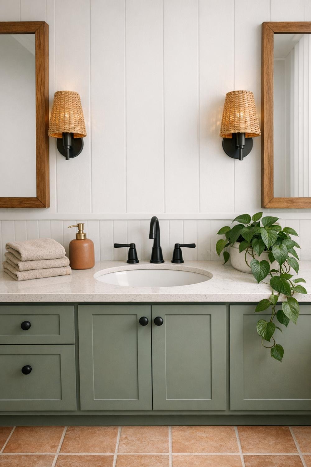 Sage Green Bathroom Cabinet Color