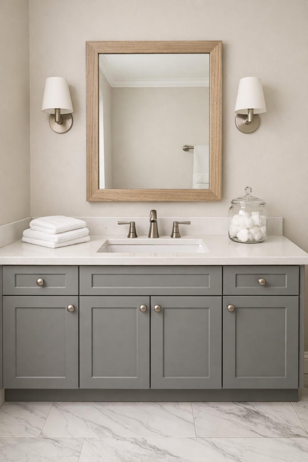 Warm Gray Bathroom Cabinet Paint