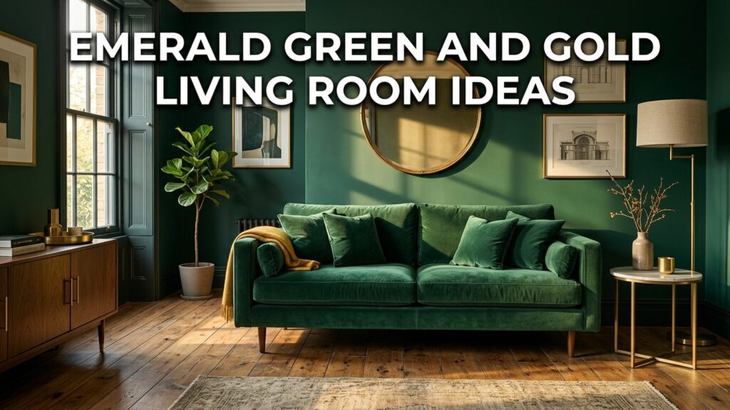 Emerald Green And Gold Living Room Ideas Featured