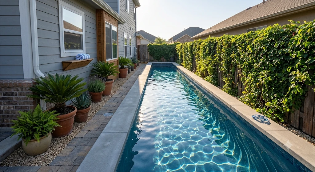 Small Lap Pool For A Narrow Side Yard