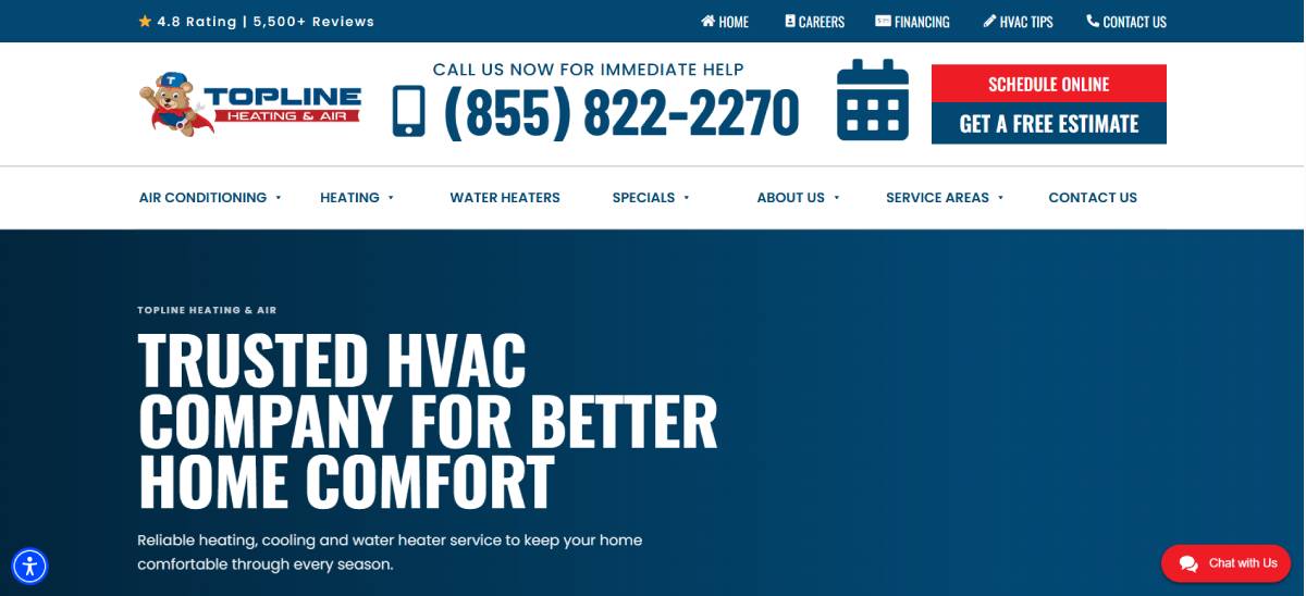 Topline Heating & Air Best For A Heating And Cooling Focused Option