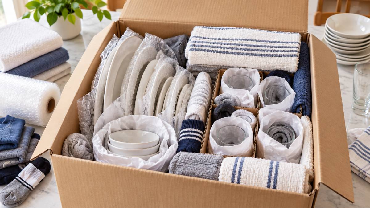 Packing Dishes Without Paper Towels, Socks And A Real Disagreement